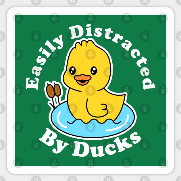 Easily Distracted By Ducks Sticker by scribblejuice